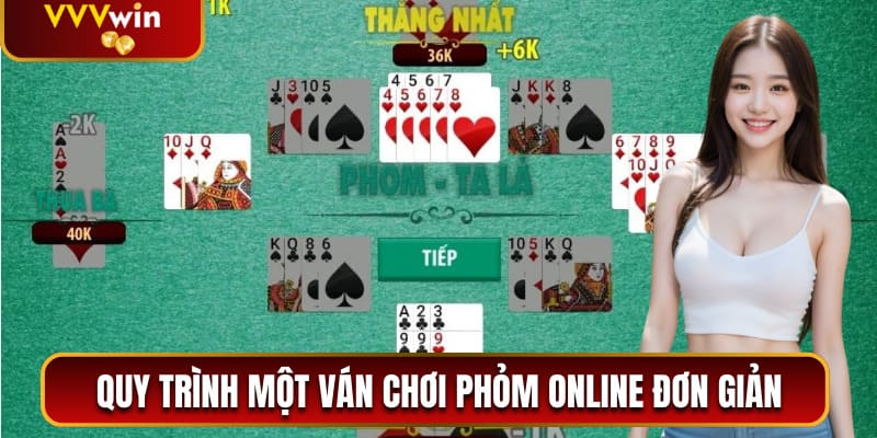 Bài Phỏm Ăn Tiền Online - Trò Chơi Hấp Dẫn Nhất VVVwin 2026 3 Quy trình một ván chơi phỏm online đơn giản